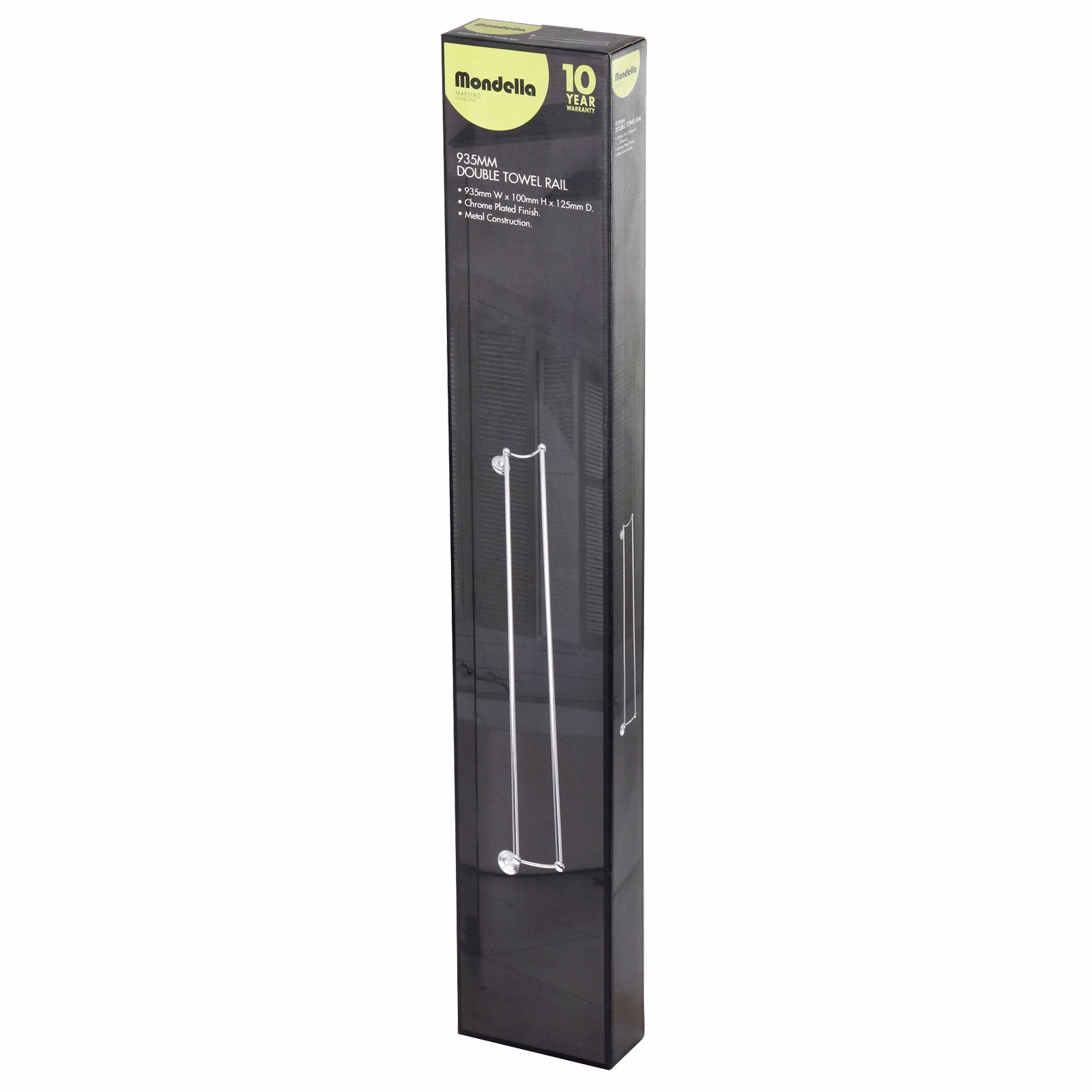 Mondella Maestro 935mm Chrome Double Towel Bar - Metal