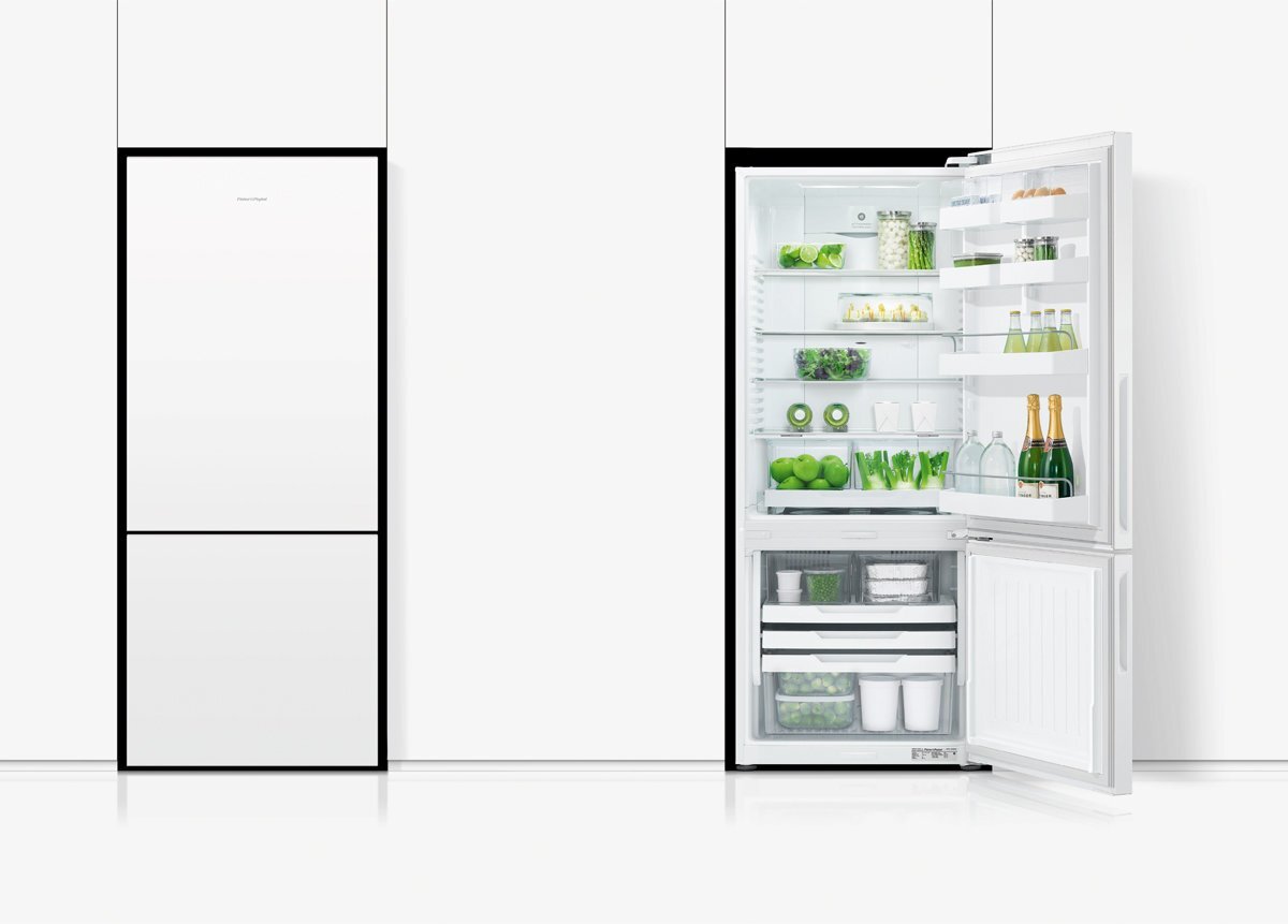 Fisher & Paykel Series 5 413L Bottom Mount Fridge - White Finish, Right Hinge, ActiveSmart - RF442BRPW6