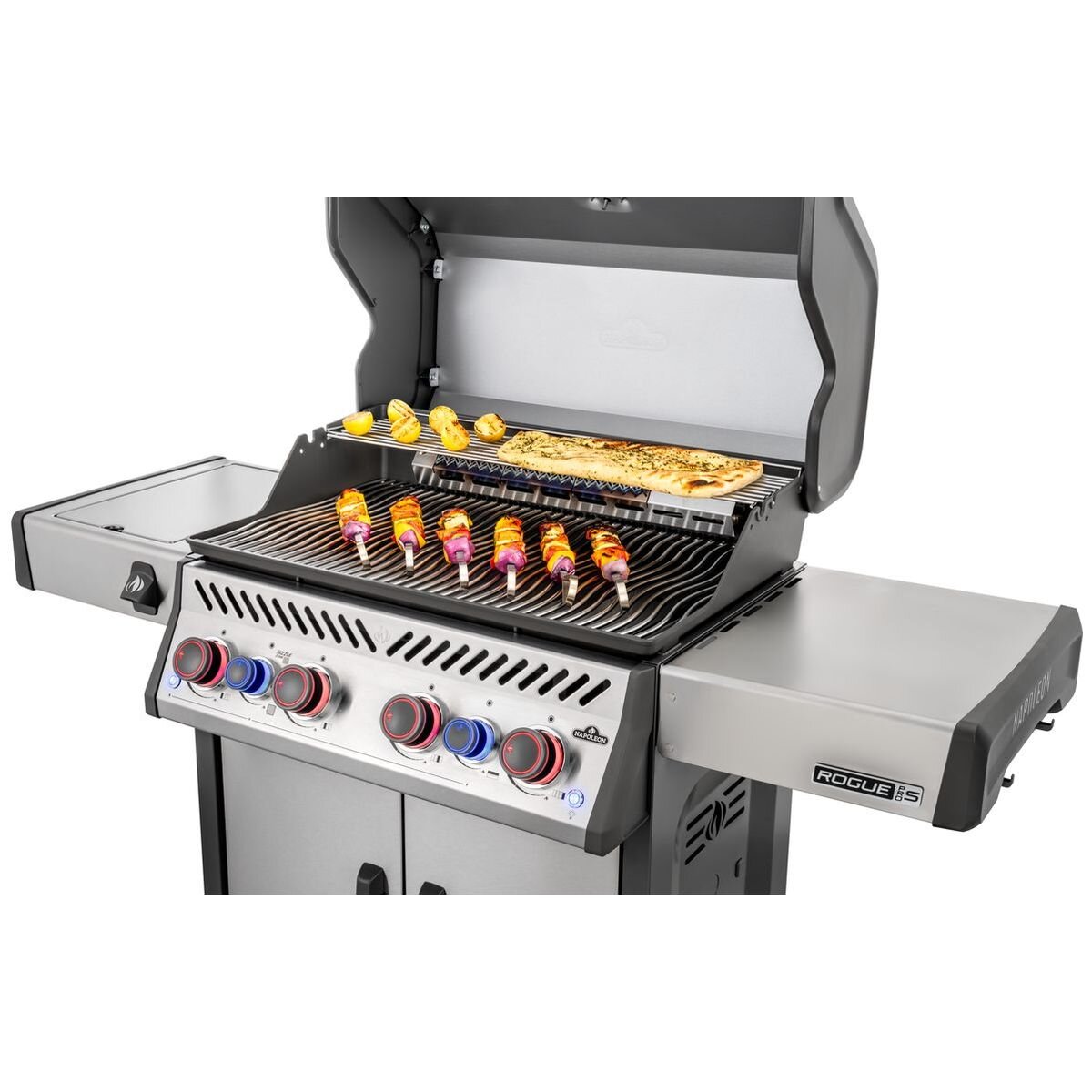 Napoleon Rogue Pro-S 525 4 Burner Natural Gas Freestanding BBQ - Silver - Side Burner - RPS525RSIBNSS-2-AU