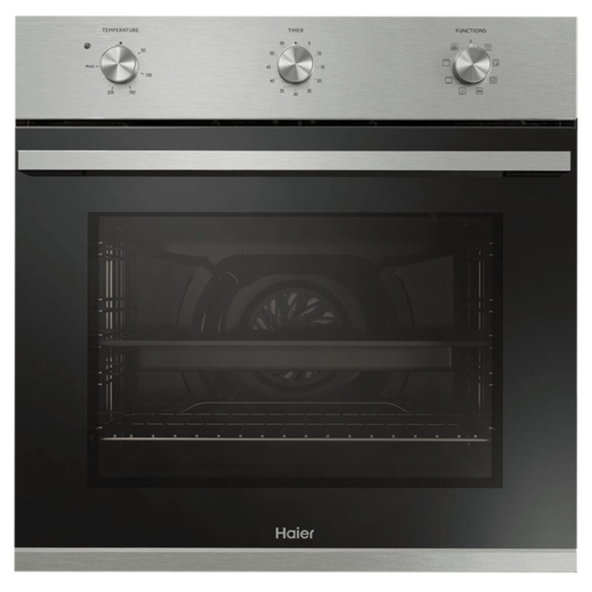 Haier 60cm Multi Function Oven - 70L, Seven Functions, Stainless Steel, Triple Glazed Door - HWO60S7MX4