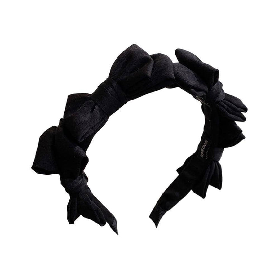 Fabric Bow Knot Headband - Black