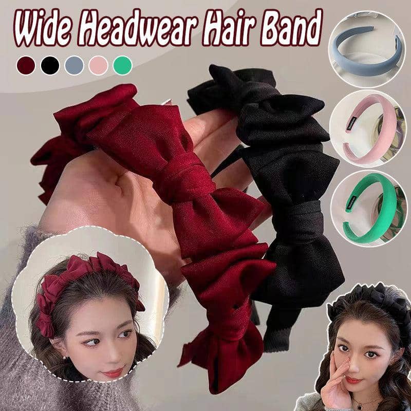 Fabric Bow Knot Headband - Wine Red - view 2