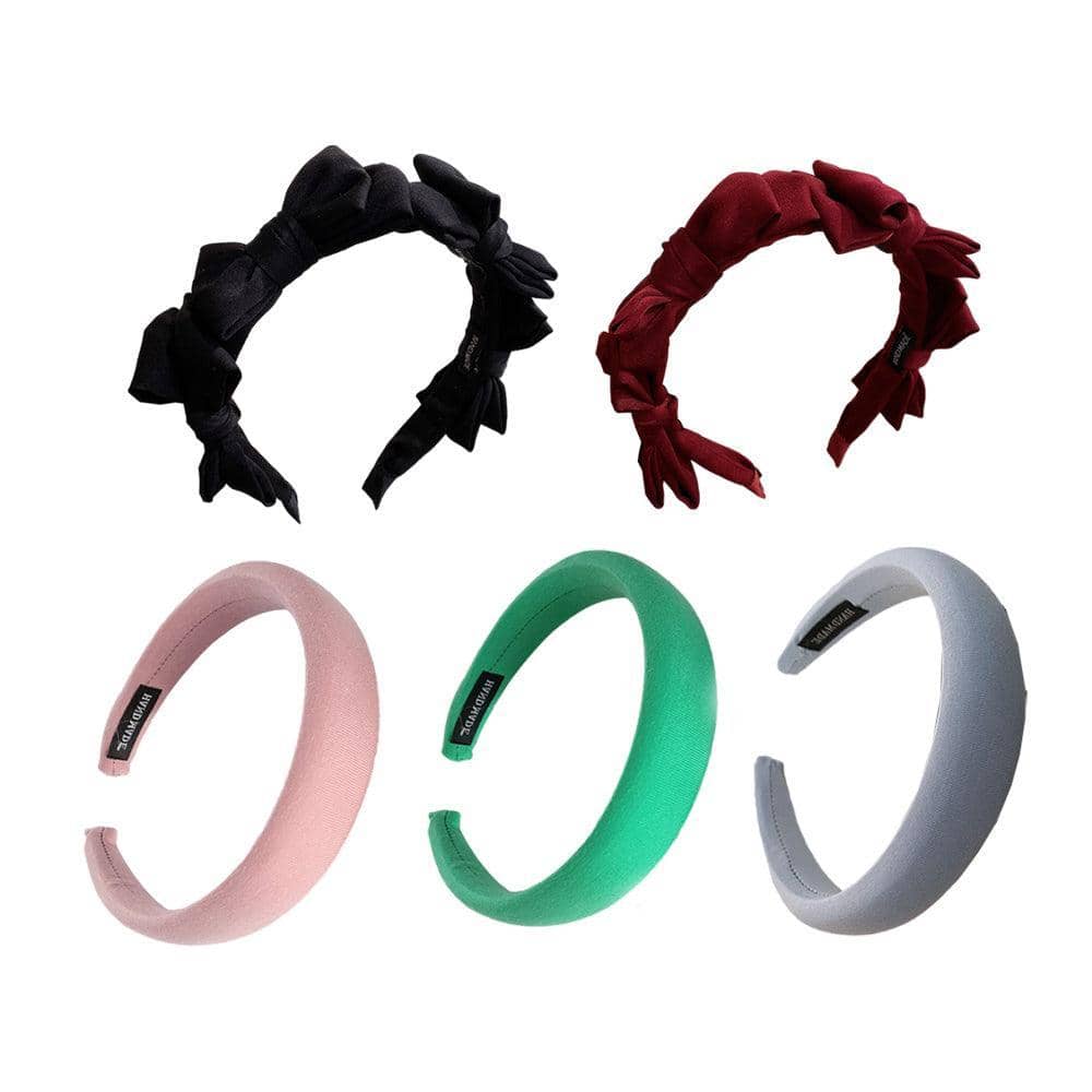 Fabric Bow Knot Headband - Wine Red - view 3