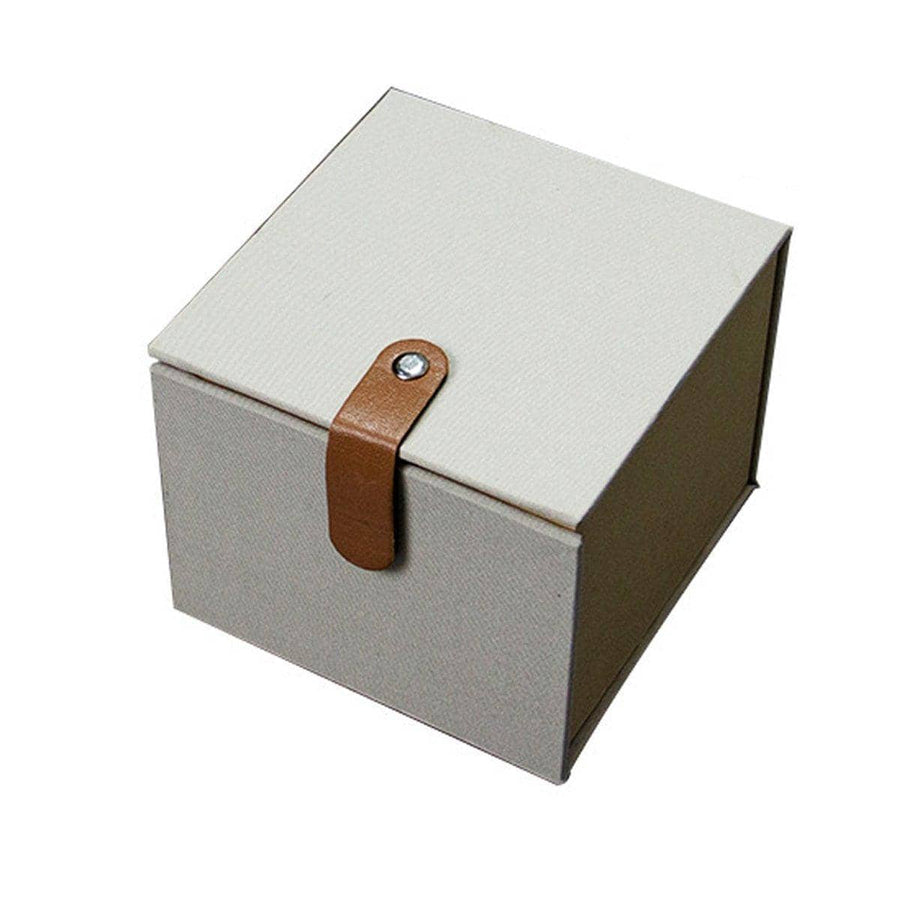 Fabric Flap Gift Boxes, Set of 5 - Ivory, 12 x 12 x 10 cm