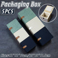 Fabric Flap Gift Boxes, Set of 5 - Ivory, 12 x 12 x 10 cm - view 2