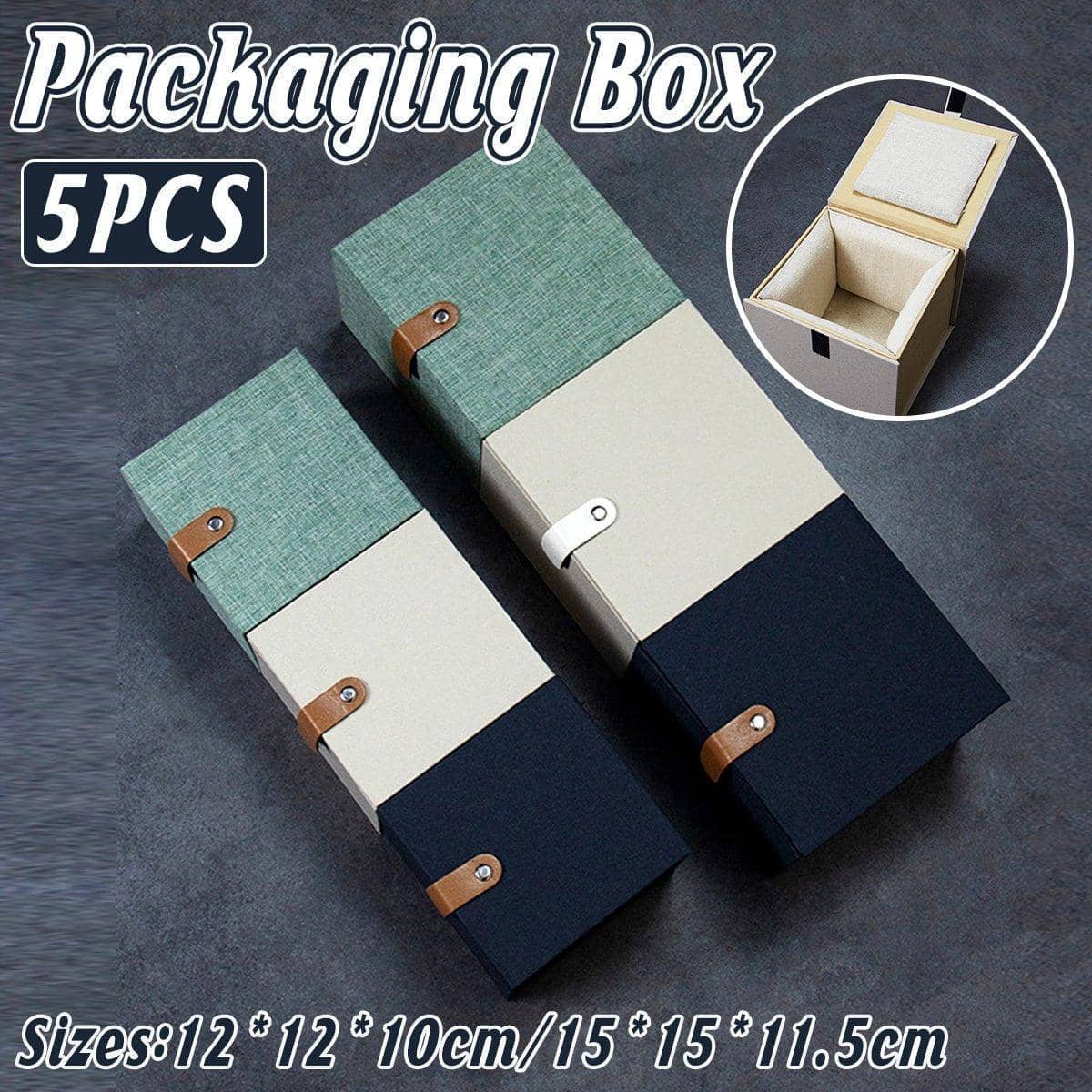 Fabric Flap Gift Boxes, Set of 5 - Ivory, 12 x 12 x 10 cm - view 2