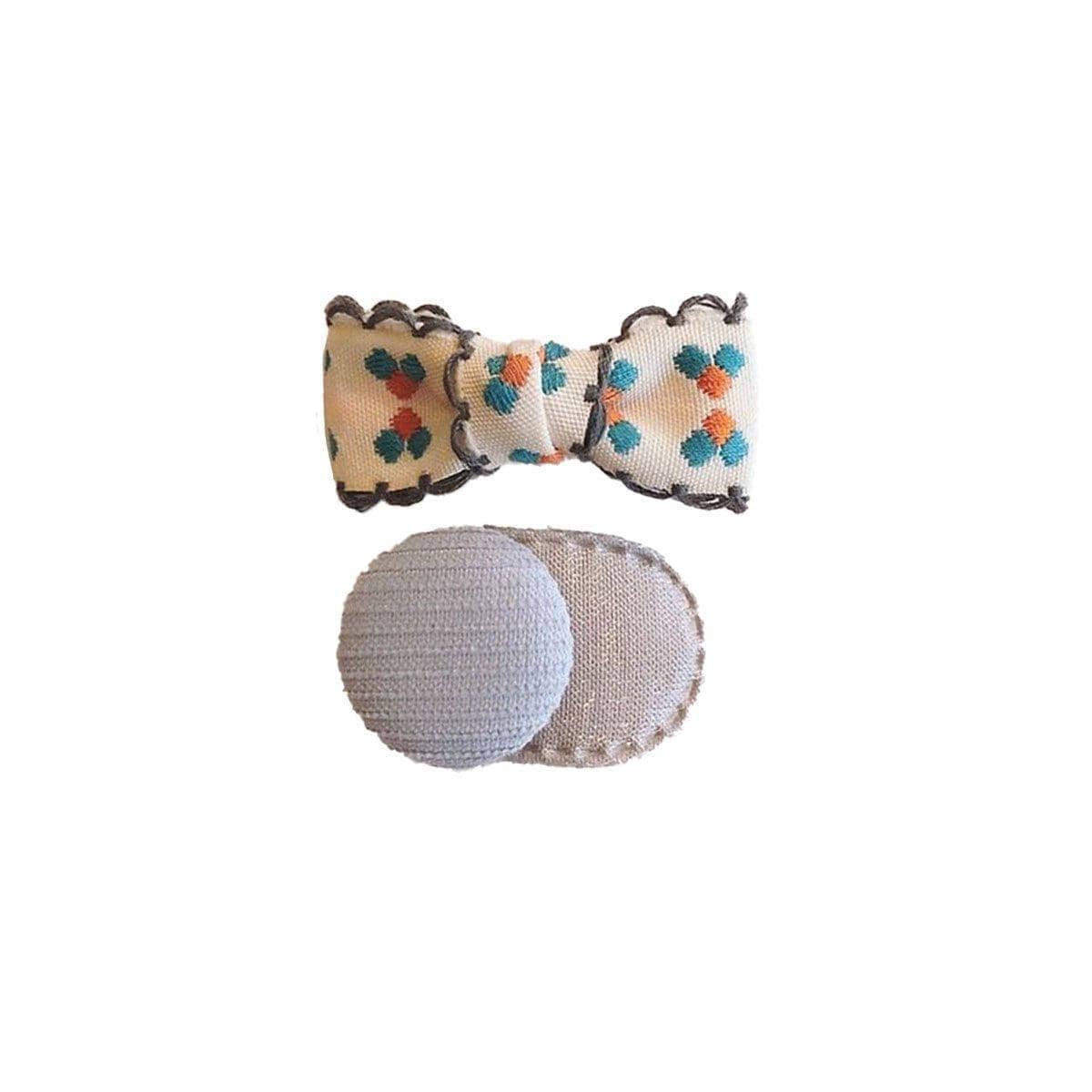 Fabric Hair Clips for Everyday Styling - Blue Circle