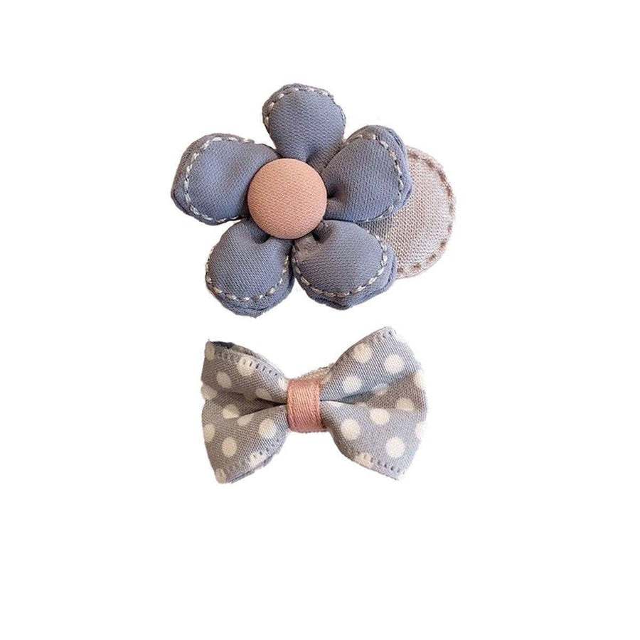 Fabric Hair Clips for Everyday Styling - Blue Flower