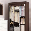 Fabric Wardrobe with Shoe Rack, Brown, 128 x 45 x 170 cm - view 4