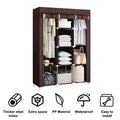 Fabric Wardrobe with Shoe Rack, Brown, 128 x 45 x 170 cm - view 5