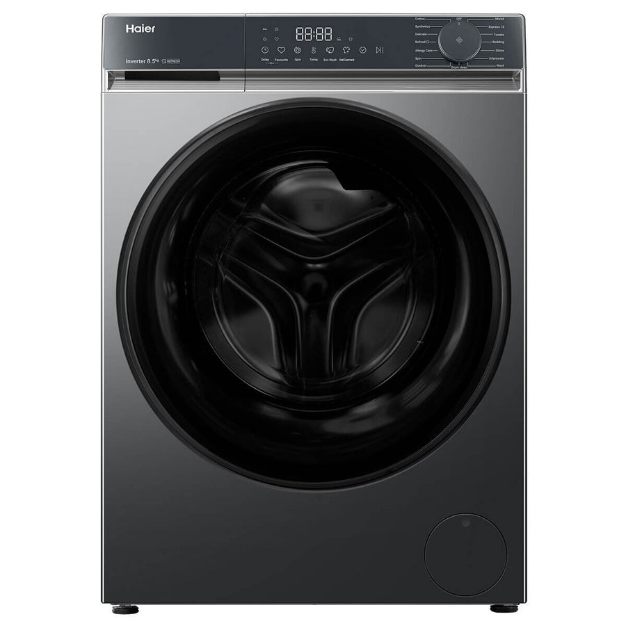 Haier 8.5kg Front Loader - Dark Grey, Express 15 Cycle, Steam Refresh, 5 Star Energy - HWF85KB1