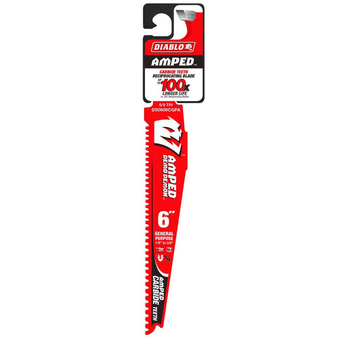 Diablo 6" Amped Demo Demon Carbide Reciprocating Saw Blade - 6/9TPI - Durable - SuperSaverAU - view 1