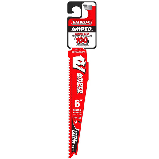 Diablo 6" Amped Demo Demon Carbide Reciprocating Saw Blade - 6/9TPI - Durable