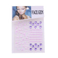 Face Gems Rhinestone and Pearl Stickers - Purple