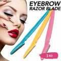 Facial Eyebrow Razor Trimmers - Pack of 3, Pink, Yellow and Blue
