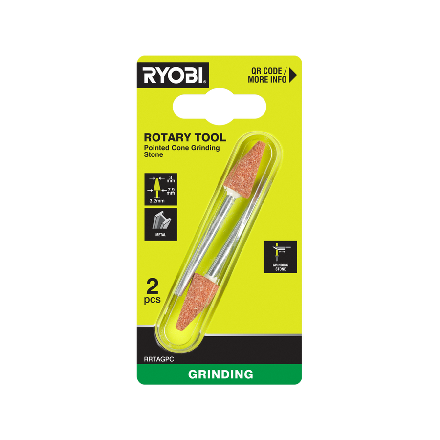 Ryobi Rotary Pointed Cone Grinding Stone 7.9mm - Aluminium Oxide - Durable - SuperSaverAU - view 1