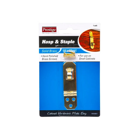 Prestige Decorative Brass Hasp and Staple 19 x 69mm Durable Finish - SuperSaverAU - view 1