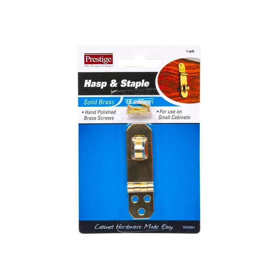 Prestige Decorative Brass Hasp and Staple 19 x 69mm Durable Finish - SuperSaverAU - view 1