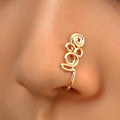 Fake Nose Ring Cuff Model S-184, Non-Piercing Clip-On with Rhinestones - view 4