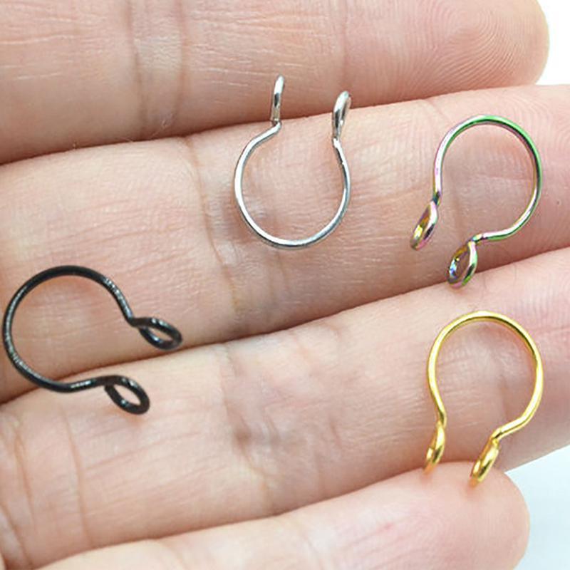 Fake Septum Nose Clip Ring, No Piercing - Rainbow, Large 0.8 x 10mm - view 4