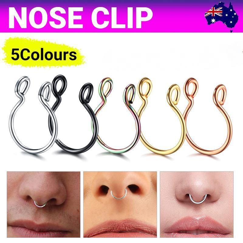 Fake Septum Nose Clip Ring, No Piercing - Rose Gold, Small 0.8 x 8mm - view 2