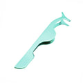 False Eyelash Applicator Tweezers Clip Stainless Steel - Green