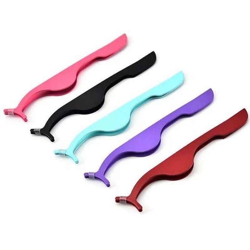 False Eyelash Applicator Tweezers Clip Stainless Steel - Pink - view 3