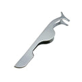 False Eyelash Applicator Tweezers Clip Stainless Steel - Silver