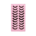 False Eyelashes, Handmade Synthetic D-Curl Strip Lashes, 10 Pairs