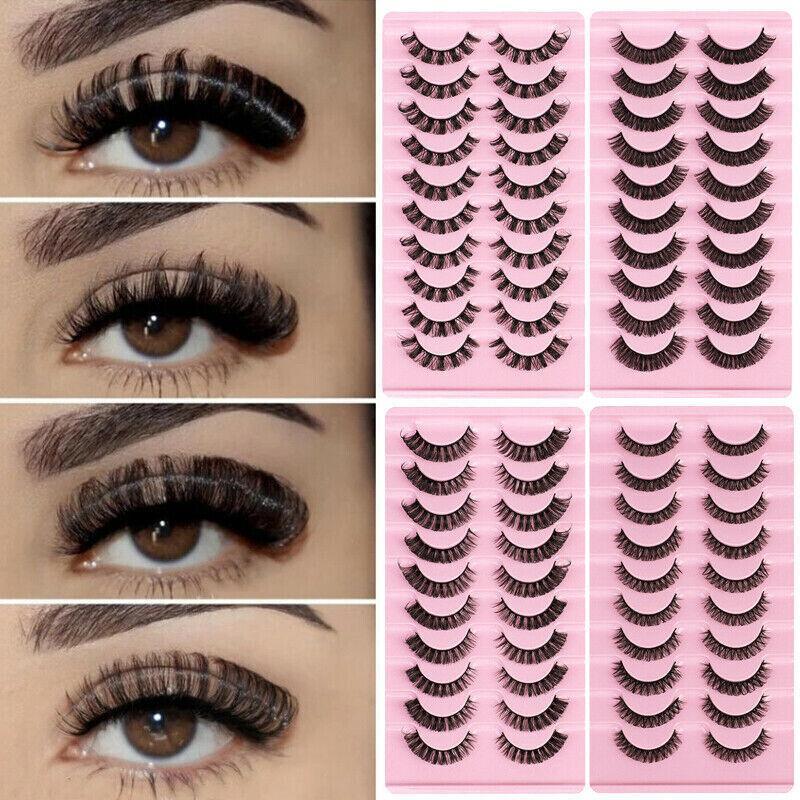 False Eyelashes, Handmade Synthetic D-Curl Strip Lashes, 10 Pairs - view 2