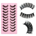 False Eyelashes, Handmade Synthetic D-Curl Strip Lashes, 10 Pairs - view 3