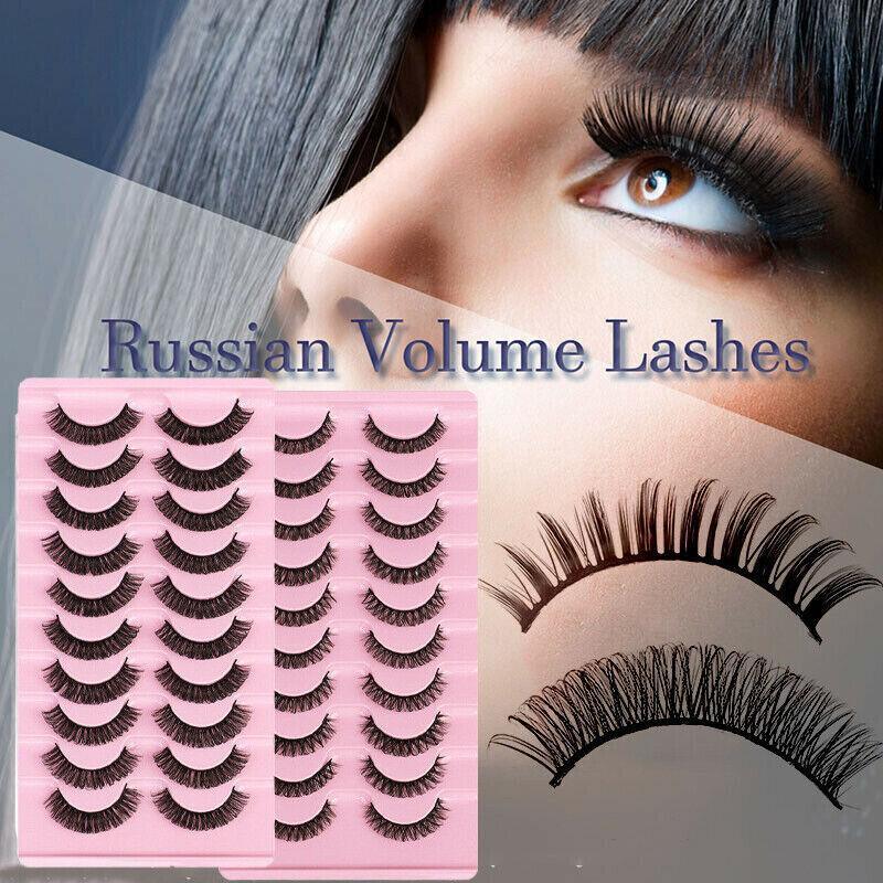 False Eyelashes, Handmade Synthetic D-Curl Strip Lashes, 10 Pairs - view 4