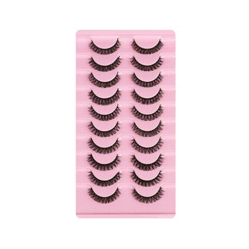 False Eyelashes, Synthetic D-Curl Full Strip Lashes, 10 Pairs
