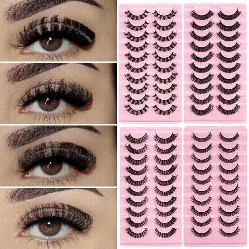 False Eyelashes, Synthetic D-Curl Full Strip Lashes, 10 Pairs - view 2