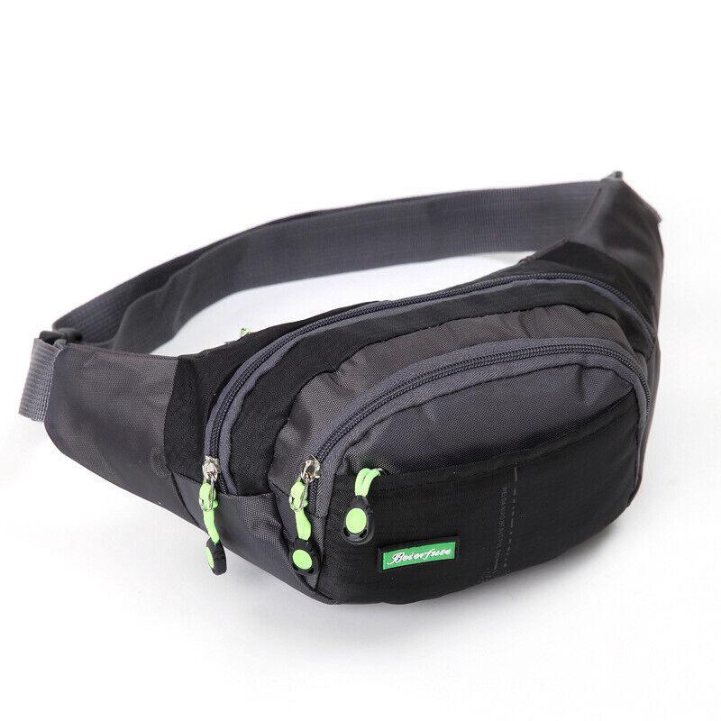 Fanny Pack Waist Bag with 4 Zip Pockets - Black