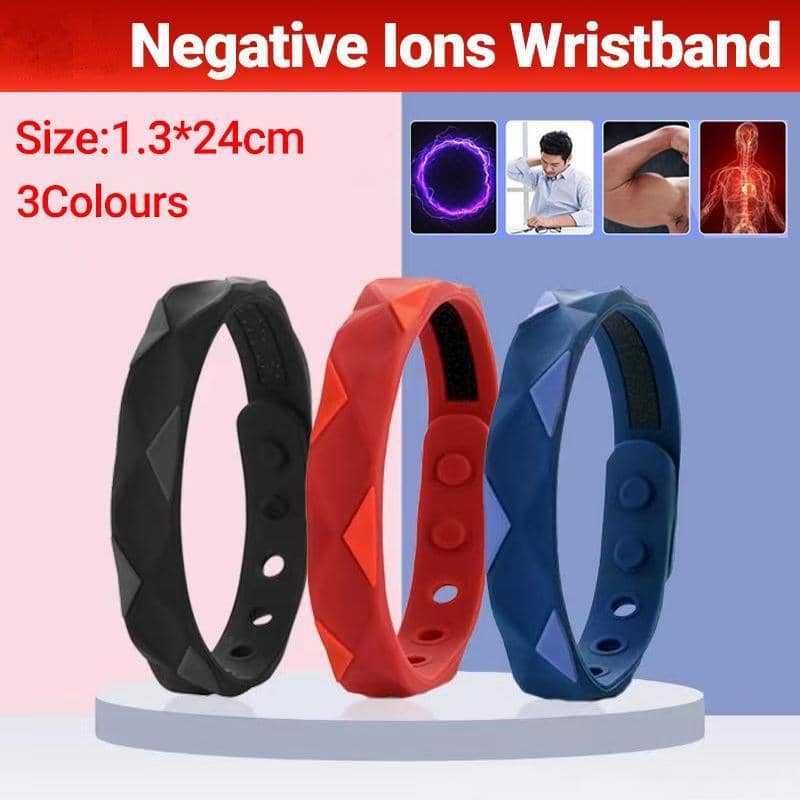 Far Infrared Negative Ions Silicone Wristband - Blue - view 2