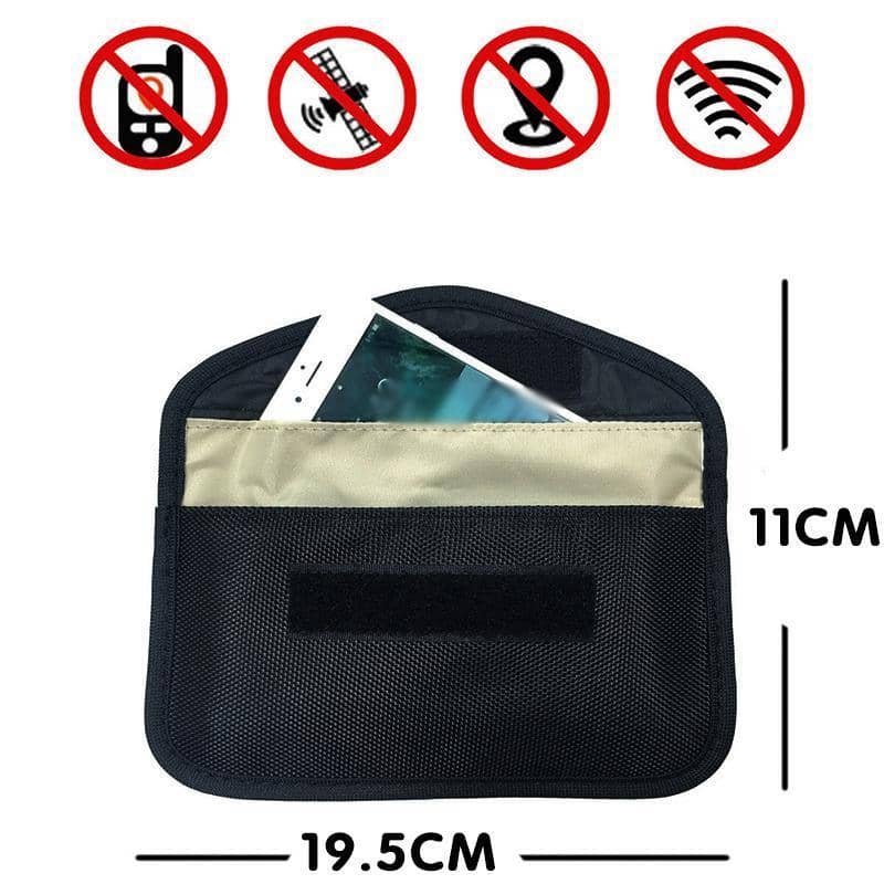 Faraday Key Fob Pouch, RFID Blocking Bag - Brown - view 4