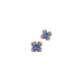 Fashion Earrings for Women - Blue and Lilac Flower