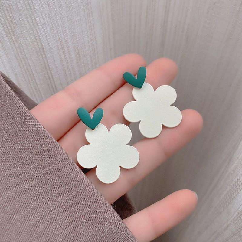 Fashion Earrings for Women - Cream Rose and Gold Rose Coin - view 8