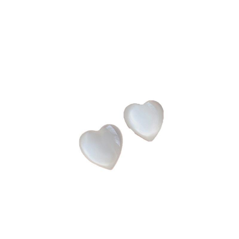 Fashion Earrings for Women - Milky White Hearts