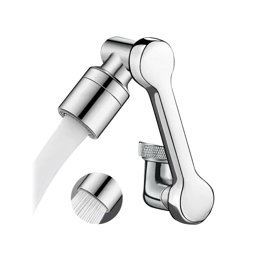 Faucet Extender with 360 Degree Rotating Robotic Arm Design - Silver