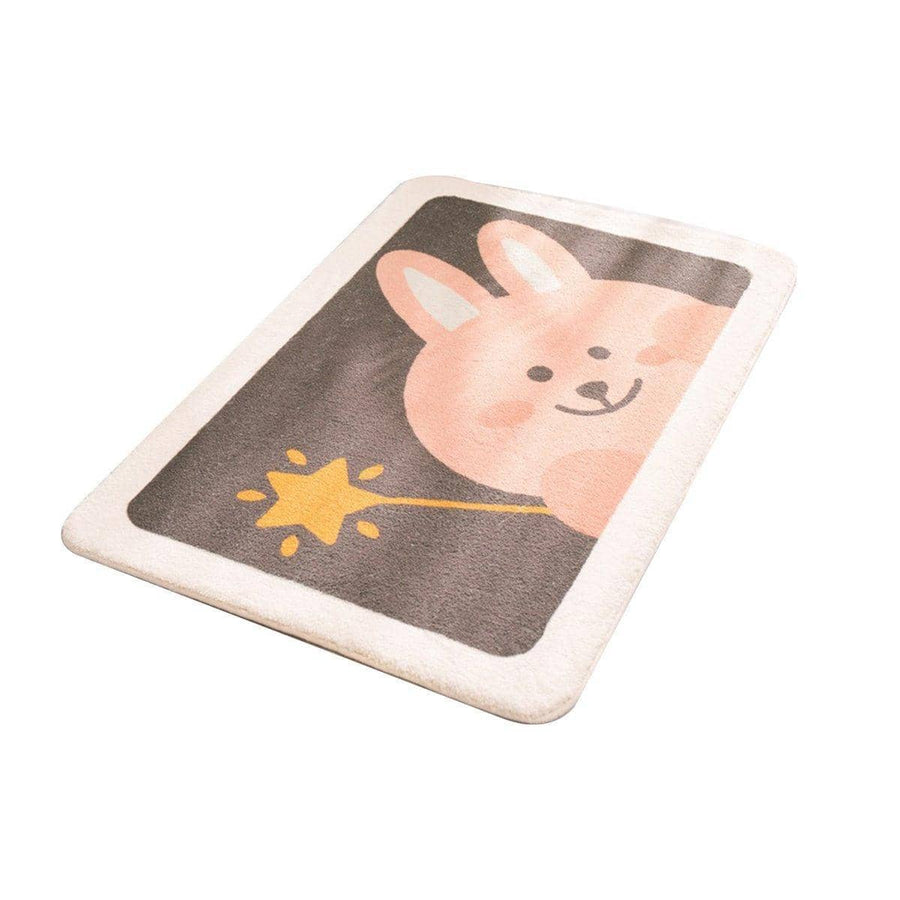 Faux Cashmere Bath Mat, Non-Slip and Absorbent, 80 x 50 cm - Star Rabbit Design