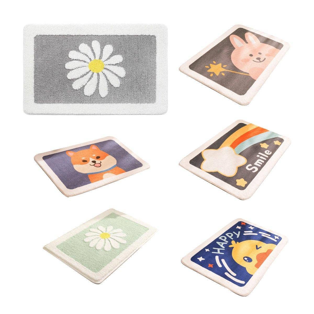 Faux Cashmere Bath Mat, Non-Slip and Absorbent, 80 x 50 cm - Star Rabbit Design - view 3