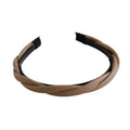 Faux Leather Braided Headband for Women and Girls - Tan