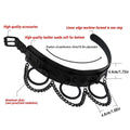 Faux Leather Choker Collar Necklace with Rings and Chains for Women - view 3