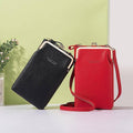Faux Leather Crossbody Phone Bag with Adjustable Strap - Blush Pink - view 4