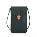 Faux Leather Crossbody Phone Bag with Clear Touch Window - Grey - view 2