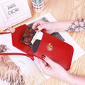 Faux Leather Crossbody Phone Bag with Clear Touch Window - Light Blue - view 5