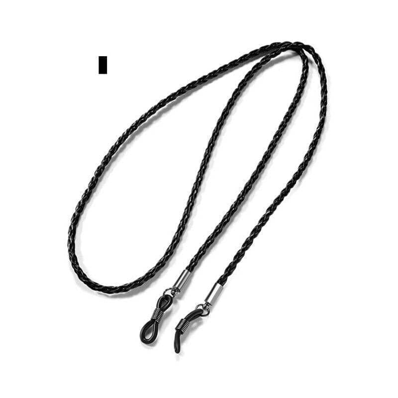 Faux Leather Eyeglass Holder Strap Chain for Sunglasses and Reading Glasses - Black - view 5