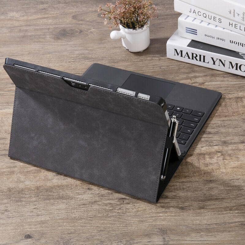Faux Leather Flip Case for Microsoft Surface Pro 8 - Light Grey - view 4